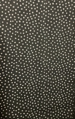 One Half Yard Black With  White & Gray Circles 44  Wide 100% Cotton