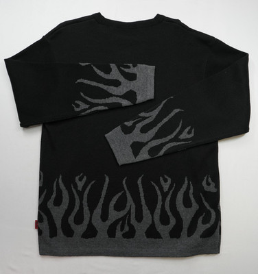 Vintage Pineapple Connection Mystic Origins Sweater Mens Sz M Black Gray Flame