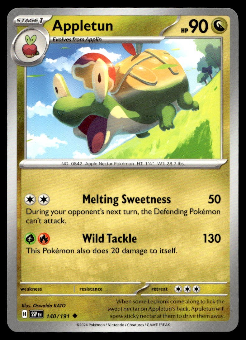 Appletun 140/191 Pokemon Card Surging Sparks Uncommon 90 HP Near Mint PE