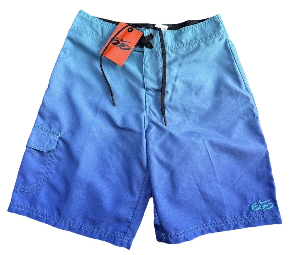 Vintage Nike 6.0 Surfing Swim Boys Logo Shorts Blue CARGO Sportswear Sz 10 NWT