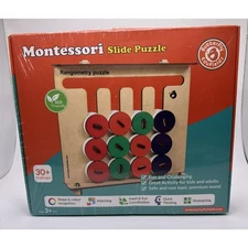 Playtive Montessori Slide Puzzle Four Color Game Shape Sorting Matching