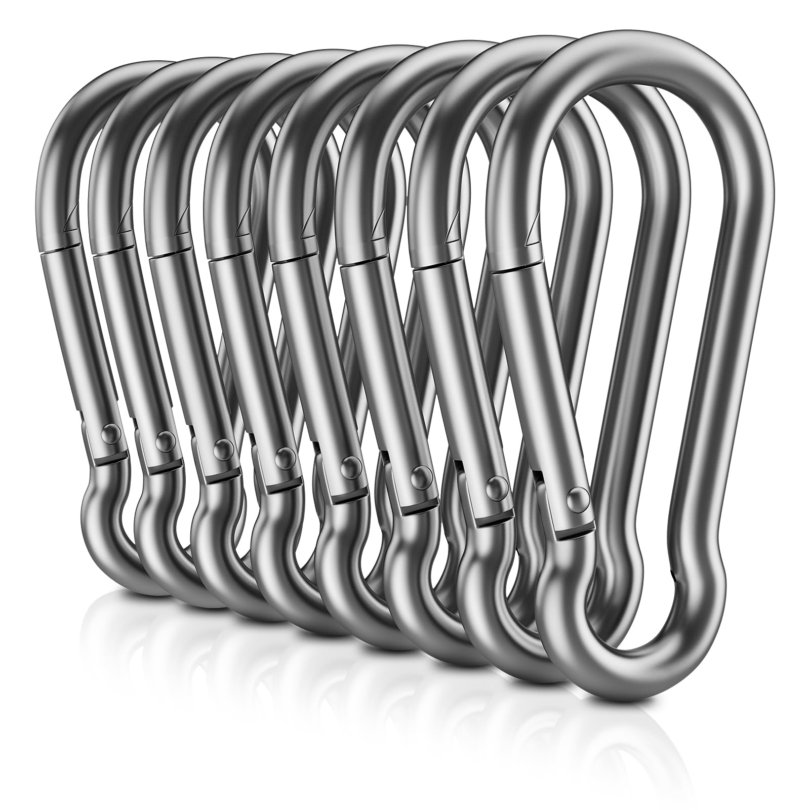 304 Stainless Steel Carabiner Clips, 【NO Rust】 1360lbs Heavy Duty Carabiners,...