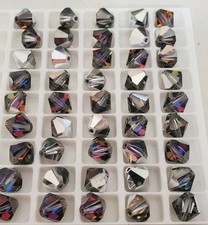 Vintage Swarovski 5301 8mm bicone beads, Volcano 12pcs 