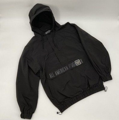 All American Roughneck Jacket Windbreaker Pullover Anorak Men s Black Sz Small
