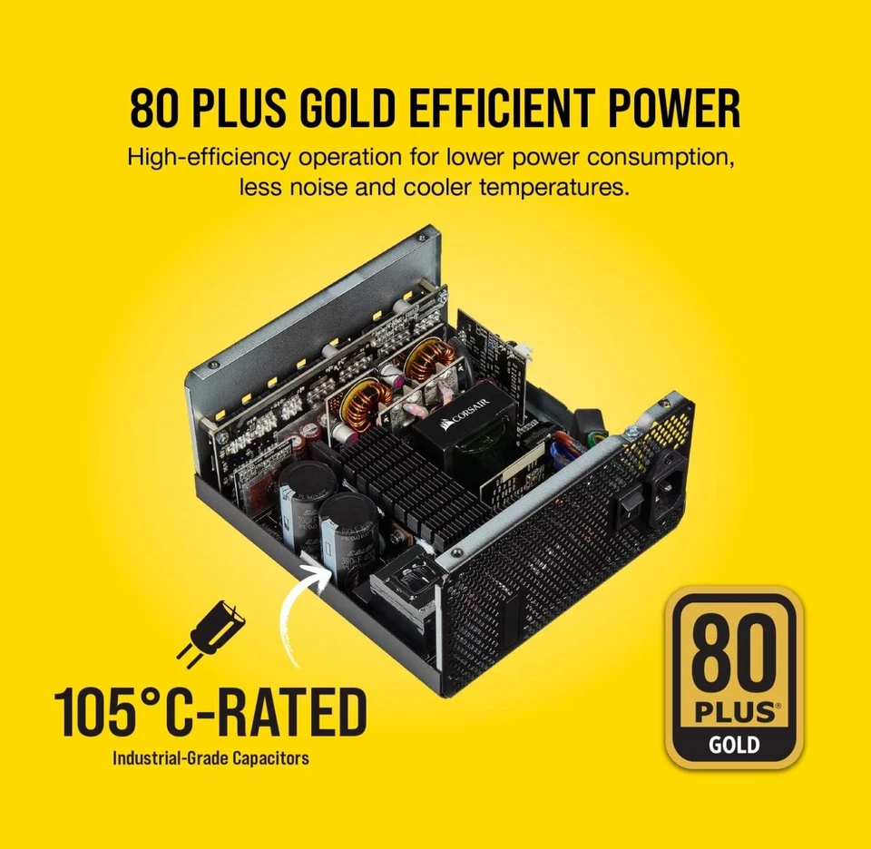 Corsair RM850, 850 W 80 PLUS Gold Certified Fully Modular PSU - PSU Only - Image 3 of 4