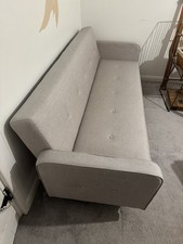 Made.com Chou Click Clack Sofa Bed in Beige Canvas | 4 Seater | Double Bed