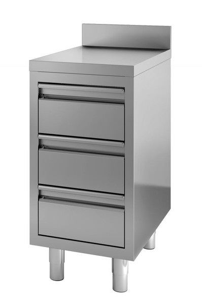 Combisteel Arbeitsschrank Mit 3 Schubladen Und Aufkantung 400X700X850Mm-image