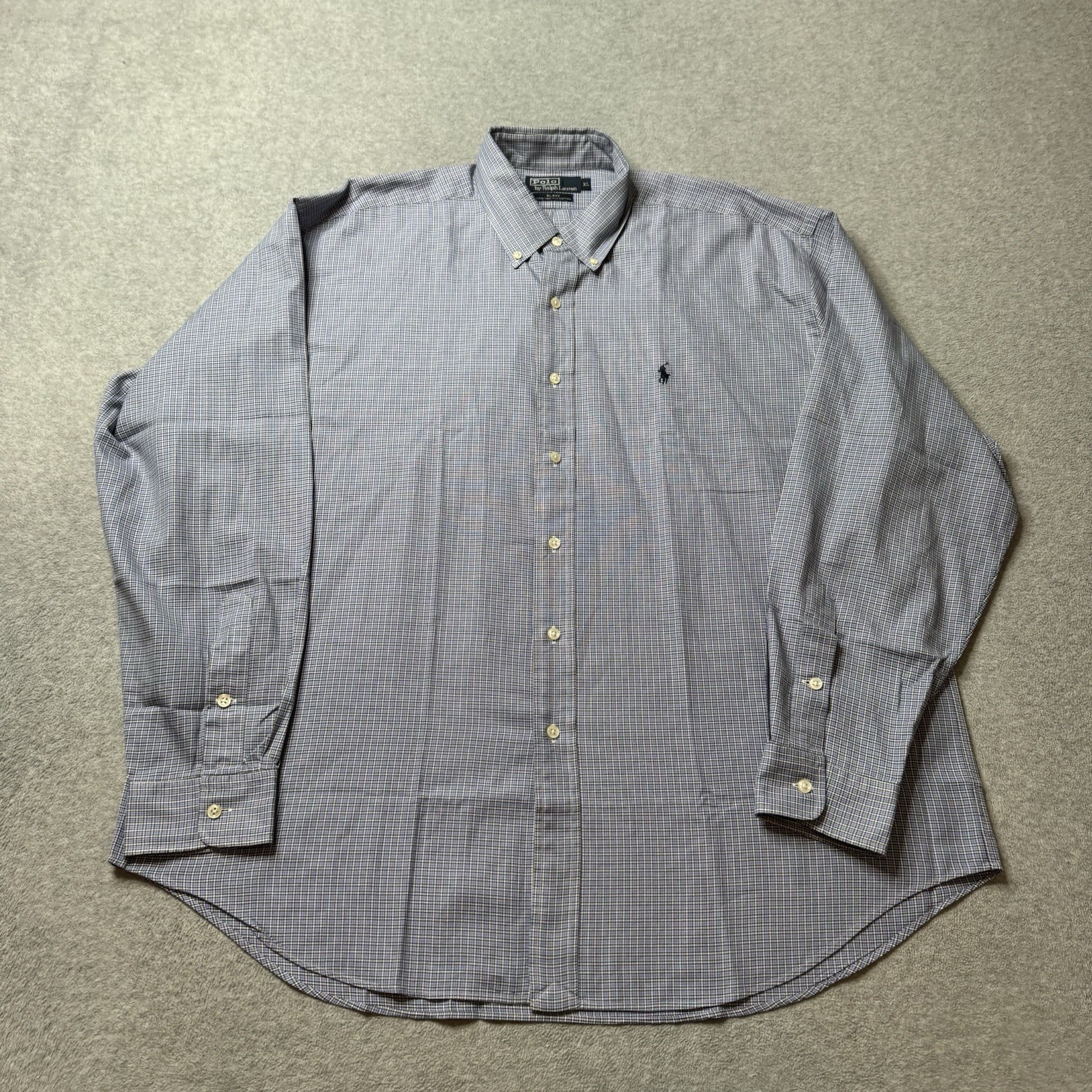 Polo Ralph Lauren Blake camicia uomo XL blu pony Oxford tessuto abbottonato adulto
