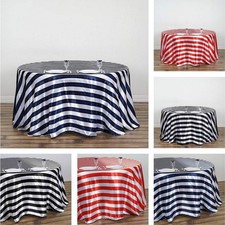 6 pcs 120" Stripes Satin Round Tablecloths Wedding Ceremony Party Banquet SALE