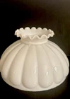 Vintage Milk Glass Melon Kerosene Oil Lamp Shade 10” Fitter Aladdin Rayo Coleman