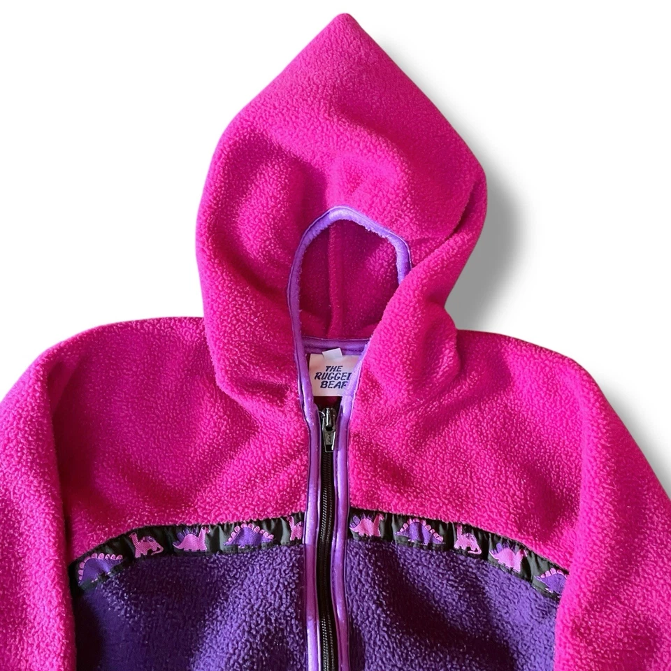 Chaqueta Dino Polar Vintage Años 90 The Rugged Bear Niñas Talla 12 a 18 Meses Polartec Foto 2 de 4