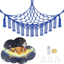 Stuffed Animal Hammock with LED Light, Toy Hammock for Stuffed Animals Storage f
