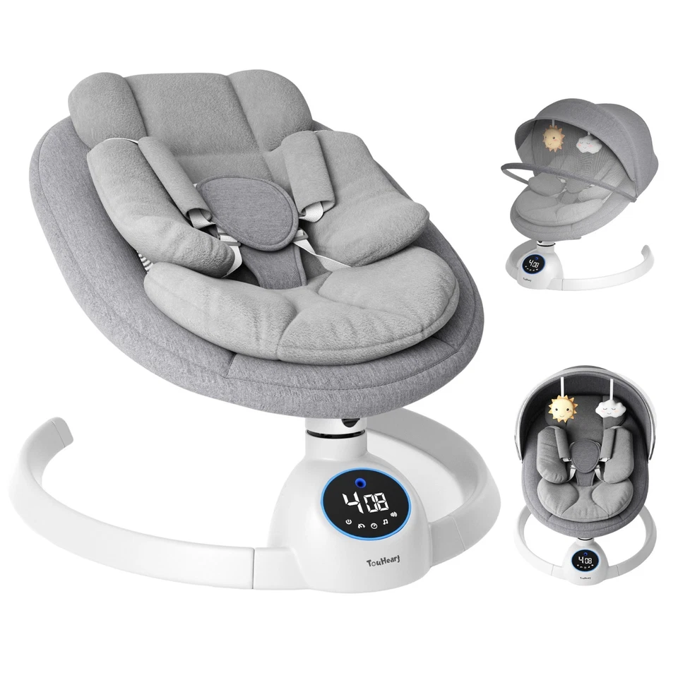 Baby Swing Electric Infant Rocker with Bluetooth & Remote 5 Speeds 10 Lullabies - Image 2 of 4