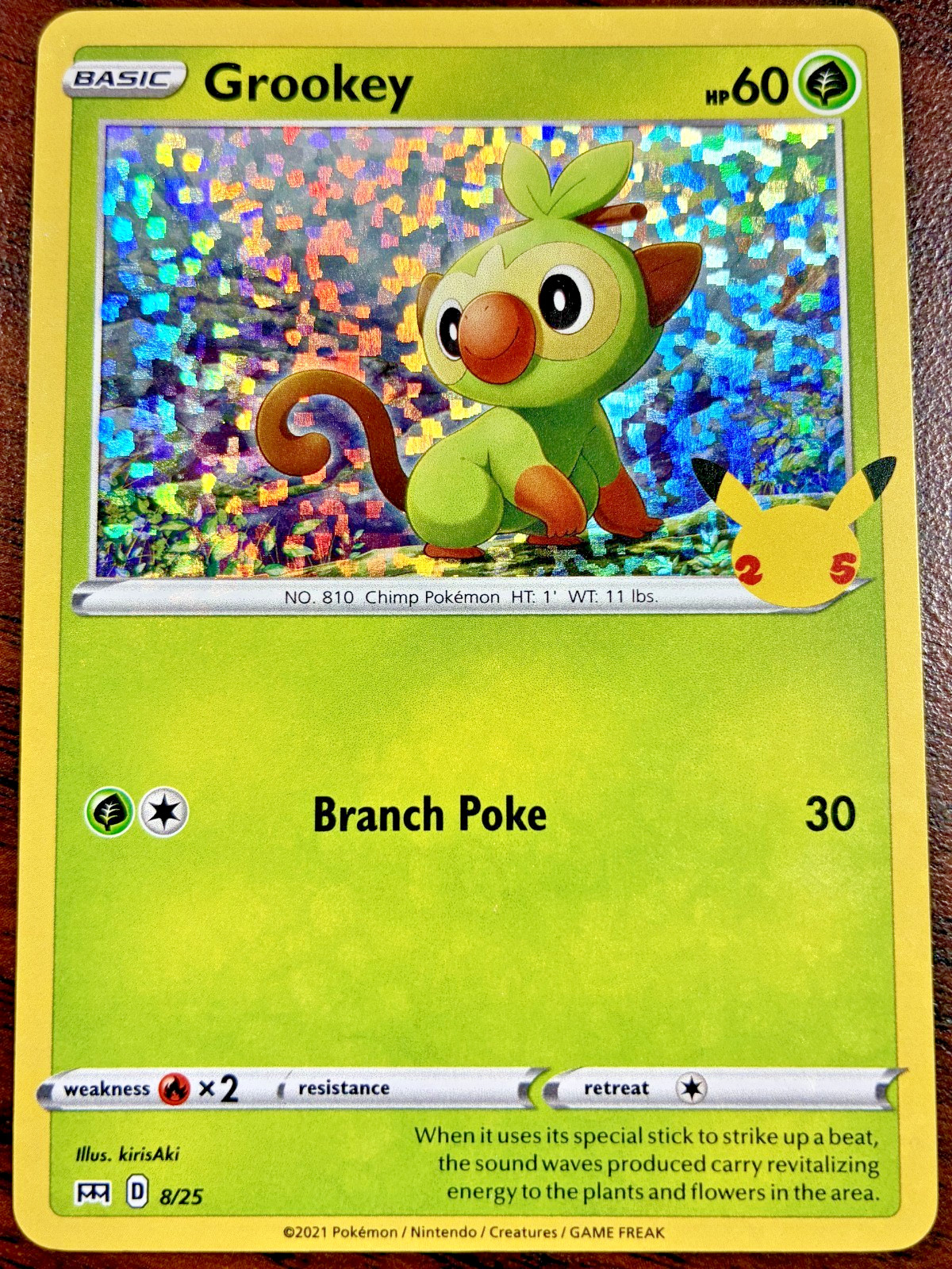 Pokemon TCG - Grookey 8/25 Promo McDonald's 25th Anniversary Promos 008/025 LP