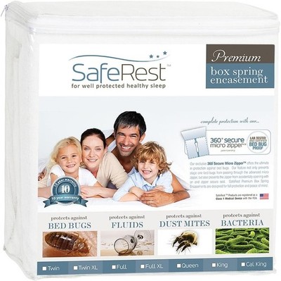 NEW! SafeRest Box Spring Encasement Premium 9'' Thick  - Waterproof - Queen