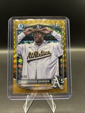 2025 Bowman Chrome AYDEN JOHNSON GOLD Geometric Refractor 1st Prospect /50