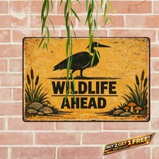 Turtle Crossing Safety Warning Metal Tin Sign Vintage Garden Decor 8x12