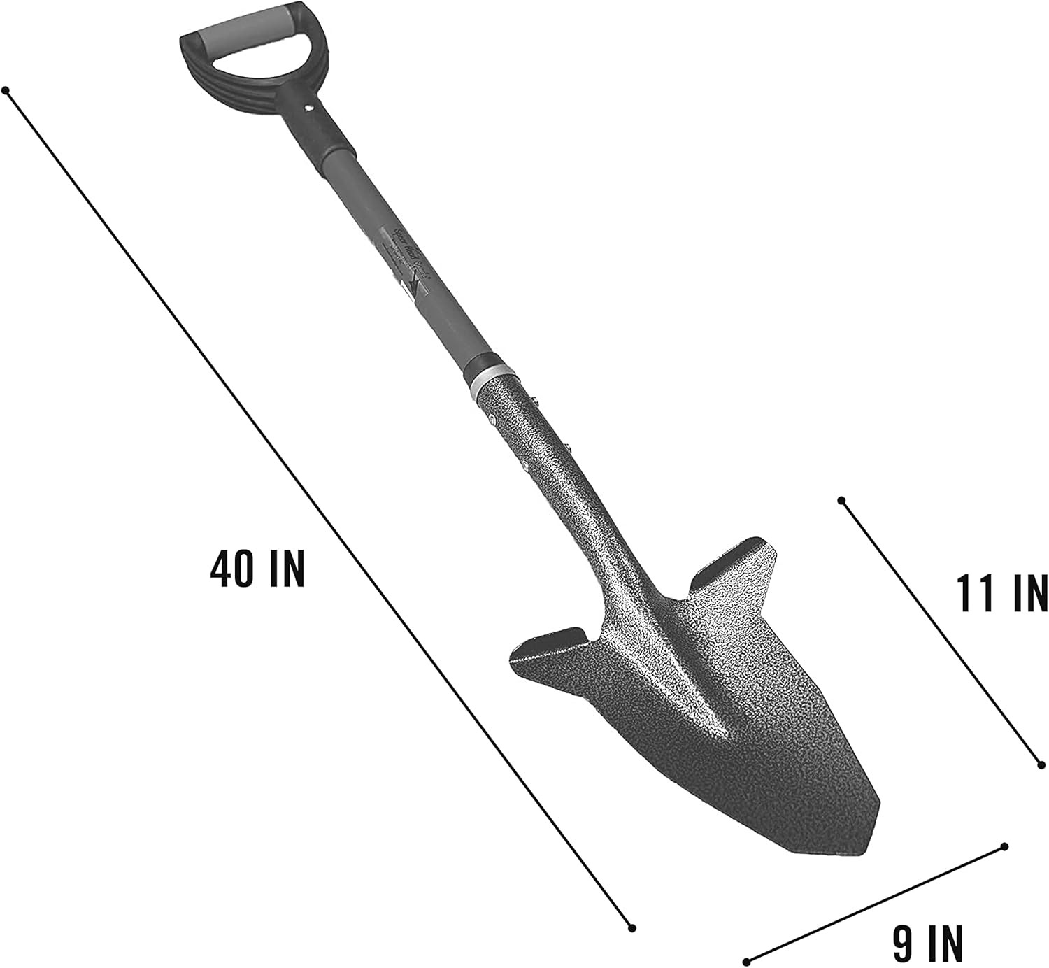 SHFD3 40" Yellow Garden Spade Shovel - Gardening Shovel with a 9" x 11" Beveled 