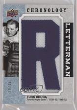 2018 Chronology Letterman Letter Relics 18/35 Turk Broda #L-TO-TB Patch HOF 2d8