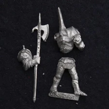 Realm Of Chaos Knight On Foot w/ Halberd Metal Citadel 80s Multi Part W403