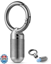 TISUR Titanium Keychain Pill Holder Small Metal Pill Case, Pill Organizer Por