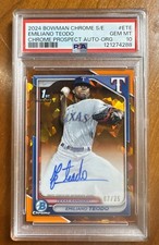 EMILIANO TEODO 2024 Bowman Chrome Sapphire Edition - Prospects Autos  /25 PSA 10