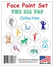 Face Paint Stencil Set Kit Big Top Circus Collection FP05