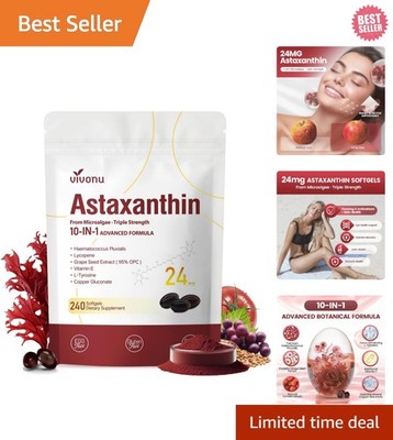 10 in 1 Astaxanthin Supplements 24Mg, 4  Supply, Astaxantina Antioxidant fr