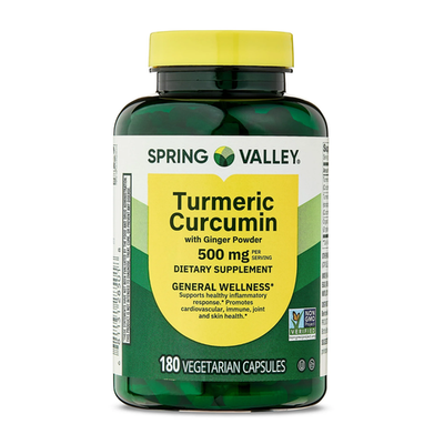 #ad Spring Valley Turmeric Curcumin with Ginger Powder DietarySupplement 500mg 180ct $8.88