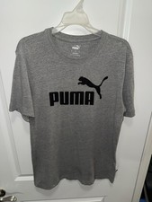 PUMA Essentials Logo Men's Short-Sleeve Tee - Grey, Size M