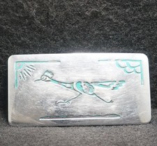 WI07156 VINTAGE 1970s ROADRUNNER BIRD ARTWORK MENS SILVERTONE BELT BUCKLE