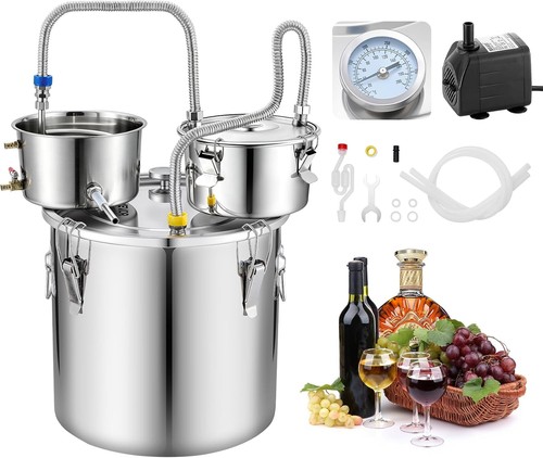 Alcohol Still, 8 GAL/ 30L Alcohol Distiller with Thumper Keg, Dual-Scale Thermom