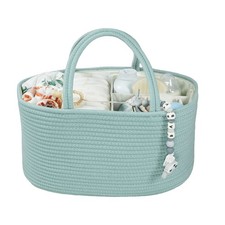 Large Baby Diaper Caddy Organizer for Girl Boy Rope Nursery Storage Bin Baske...