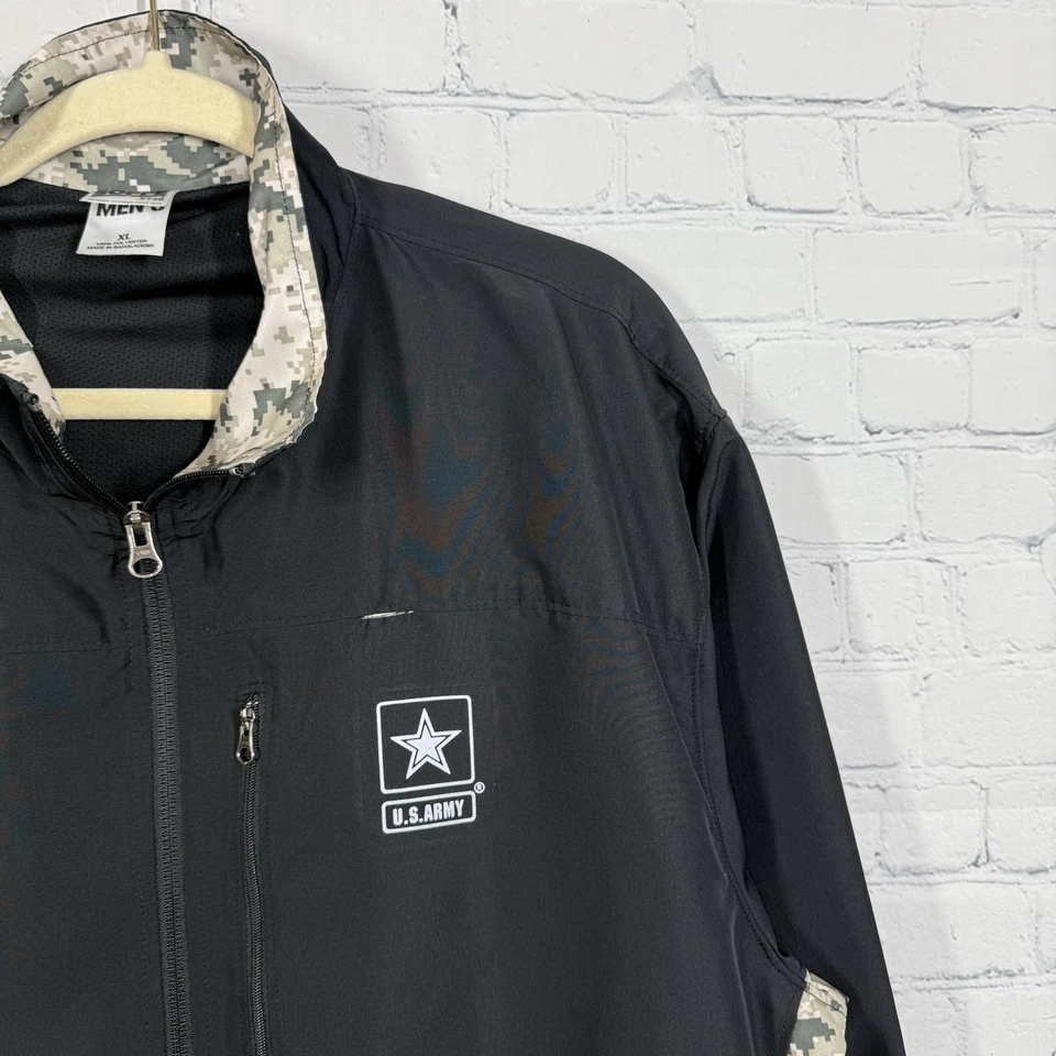 Chaqueta cortavientos Soffe XT46 con cremallera para hombre XL negra camuflaje entrenamiento extremo ejército de EE. UU. Foto 4 de 4