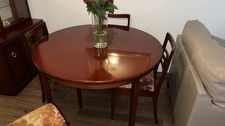 G plan Circular Extending Dining Table & 4 G plan Chairs Mid Century