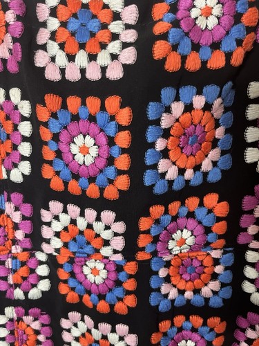 by Anthropologie Mini Dress Embroidered Square Floral Sz 10 Sundress - Picture 3 of 9
