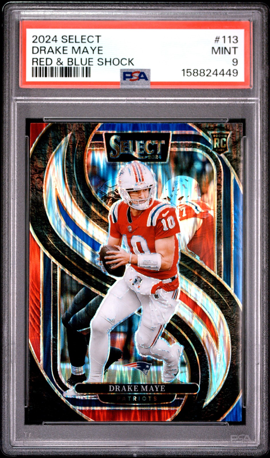Drake Maye Red Blue Prizm Shock #113