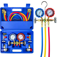 3 Way AC Manifold Gauge Set for R134A R410A Refrigerant  3 Valve AC Gauge Set w