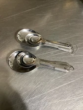 Measuring Spoons 1/4- 1/2-1 Teaspoon -1 Tablespoon On A Ring-Nesting- Lot Of 2