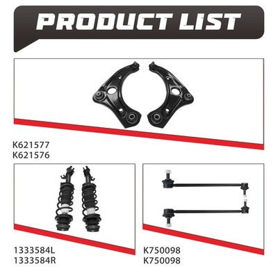 6pcs Front Lower Complete Struts Suspension Kit for 2012-2019 Nissan Versa