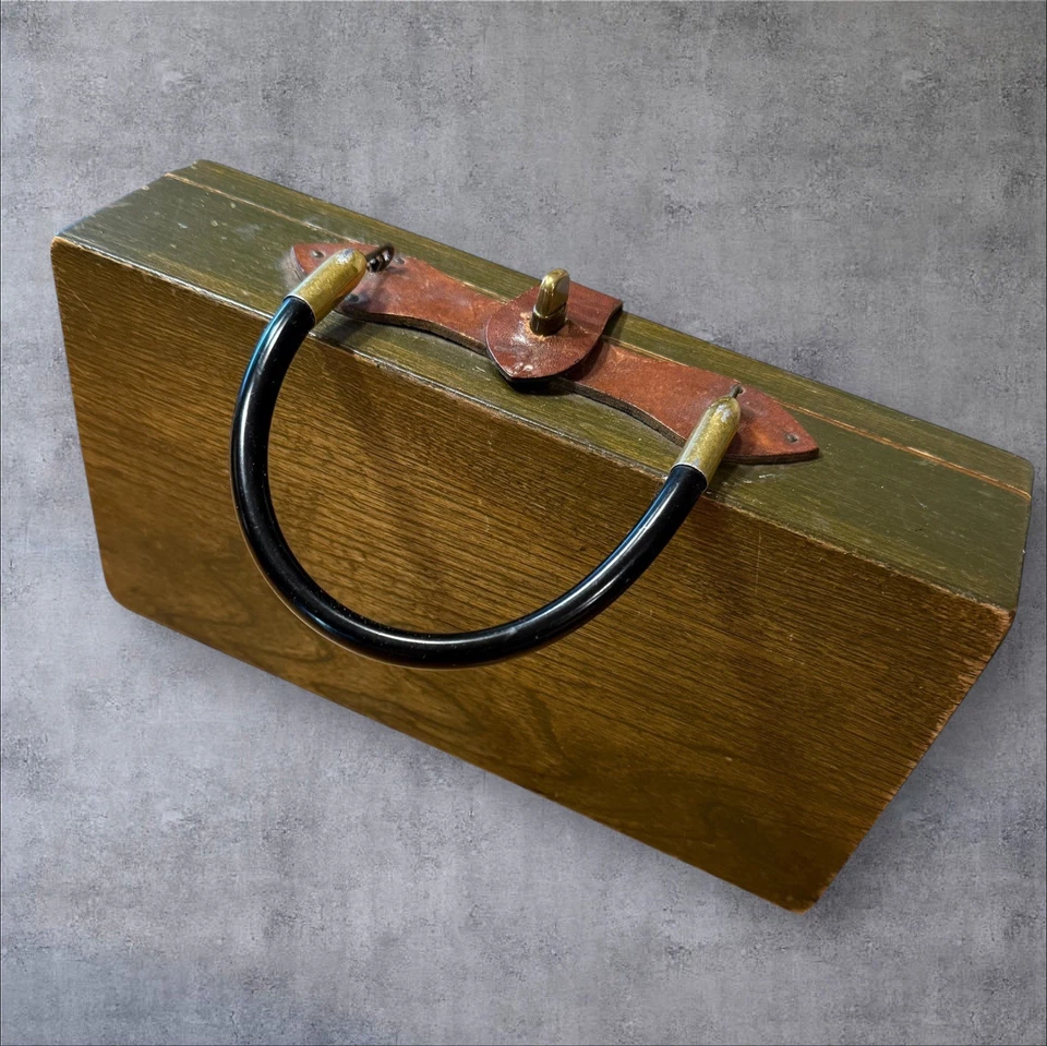 Cartera de madera original Enid Collins 1966, para los pájaros, Collins de Texas Foto 3 de 4