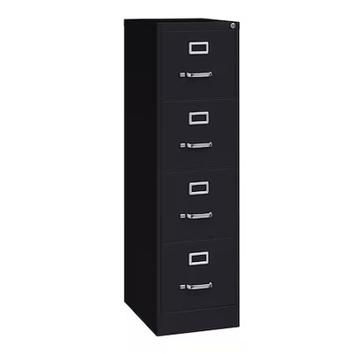 Hirsh 17892 15'' W 4 Drawer Vertical File Cabinet, Black,  Letter
