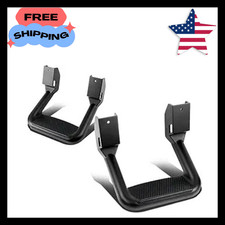 Universal Side Step For Pickups Trucks Aluminum Black Coated Set Of 2