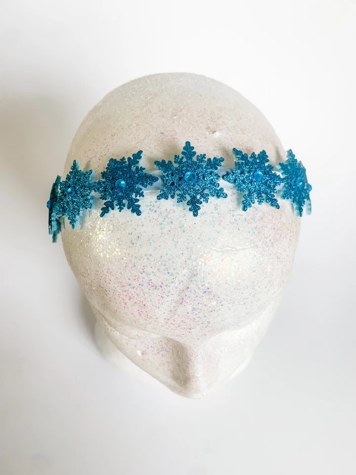 Diadema Copo de Nieve Azul Brillo Elsa Frozen Navidad Niño/Niño/Adulto Foto 4 de 4