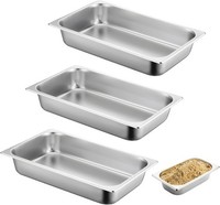 Panierschalen Set 3-Teilig, Panier-Set Aus Edelstahl 3-Teilig, 32,5 X 17,5 X