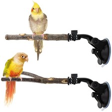 2 Pcs Parrot Perch Stand, Strong Suction Cup Bird Perch, 10 Inch, Multicolour