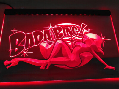 Bada Bing Bar Club Pub LED Neonlicht Schild Geschenk Home Decore Zimmergröße ...