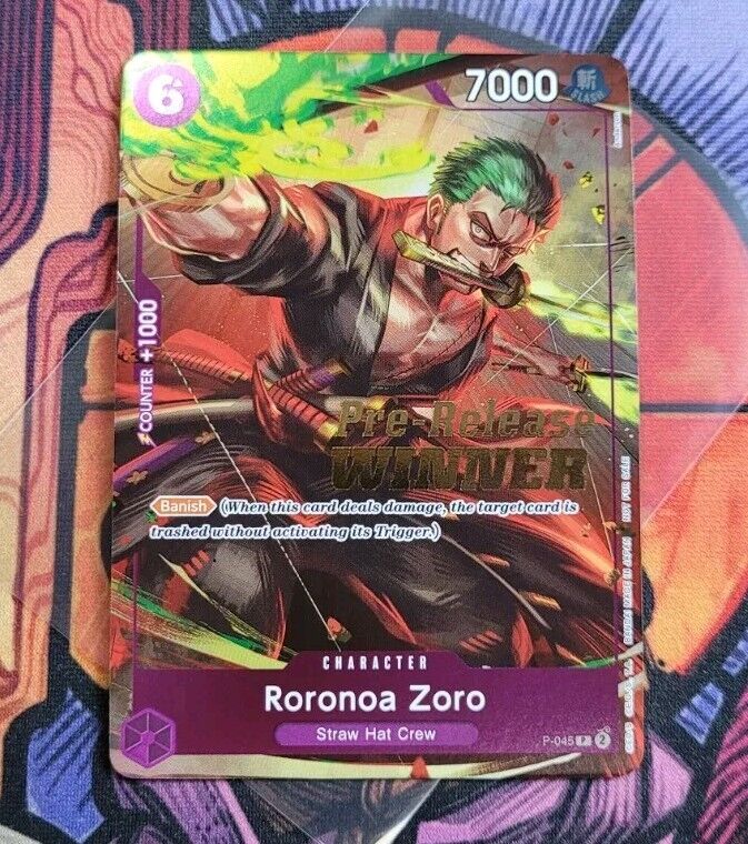 Roronoa Zoro OP-06 Pre-Release Winner P-045 One Piece Card Roronoa Zoro OP-06 Pre-Release Winner P-045 One Piece Card