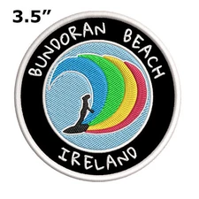 Bundoran Beach Ireland Surfer Patch Embroidered Iron-On/Sew-on Applique Souvenir