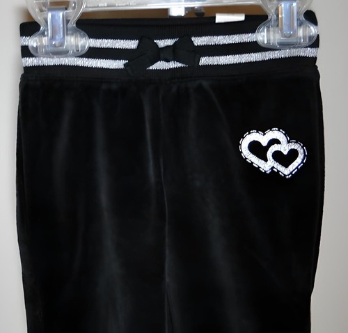 Toddler The Children's Place Black Sweat Suit Pants w/ Hearts/Glitter 18 Months - Picture 2 of 2
